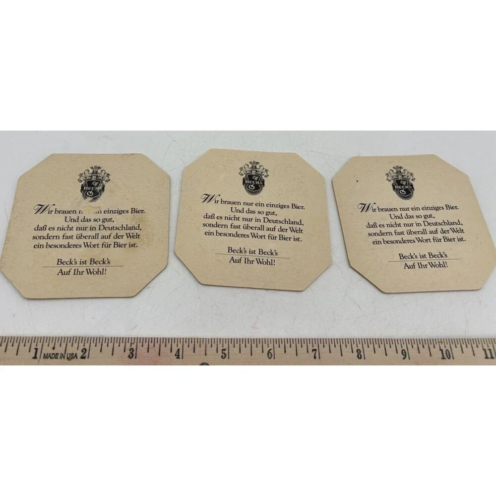 Vintage Beck’s Beer Coasters Germany Edle Trinkgefasse Series #1 #3 #6 Lot